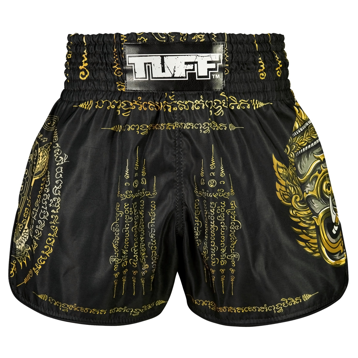 TUFF Muay Thai Shorts Boxing Trunks Retro Style (TUF-RMS116-BLK