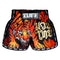 TUFF Muay Thai Boxing Shorts Retro Style Orange Furious Tiger