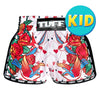 [Pre-Order] TUFF Kids Shorts White Retro Style Rose With Birds