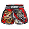 TUFF Muay Thai Boxing Shorts Retro Style Red Chinese Dragon