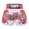 TUFF Muay Thai Boxing Shorts "Classic Birds & Roses White"