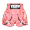 TUFF Muay Thai Boxing Shorts "Pink Birds and Roses Vintage Drawing"
