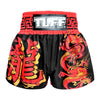 TUFF Muay Thai Boxing Shorts "Red Dragon in Black"