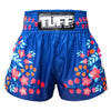TUFF Muay Thai Boxing Shorts "Blue Sakura with Nightingale Bird"