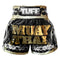 TUFF Muay Thai Boxing Shorts "Golden Gladiator in Black"