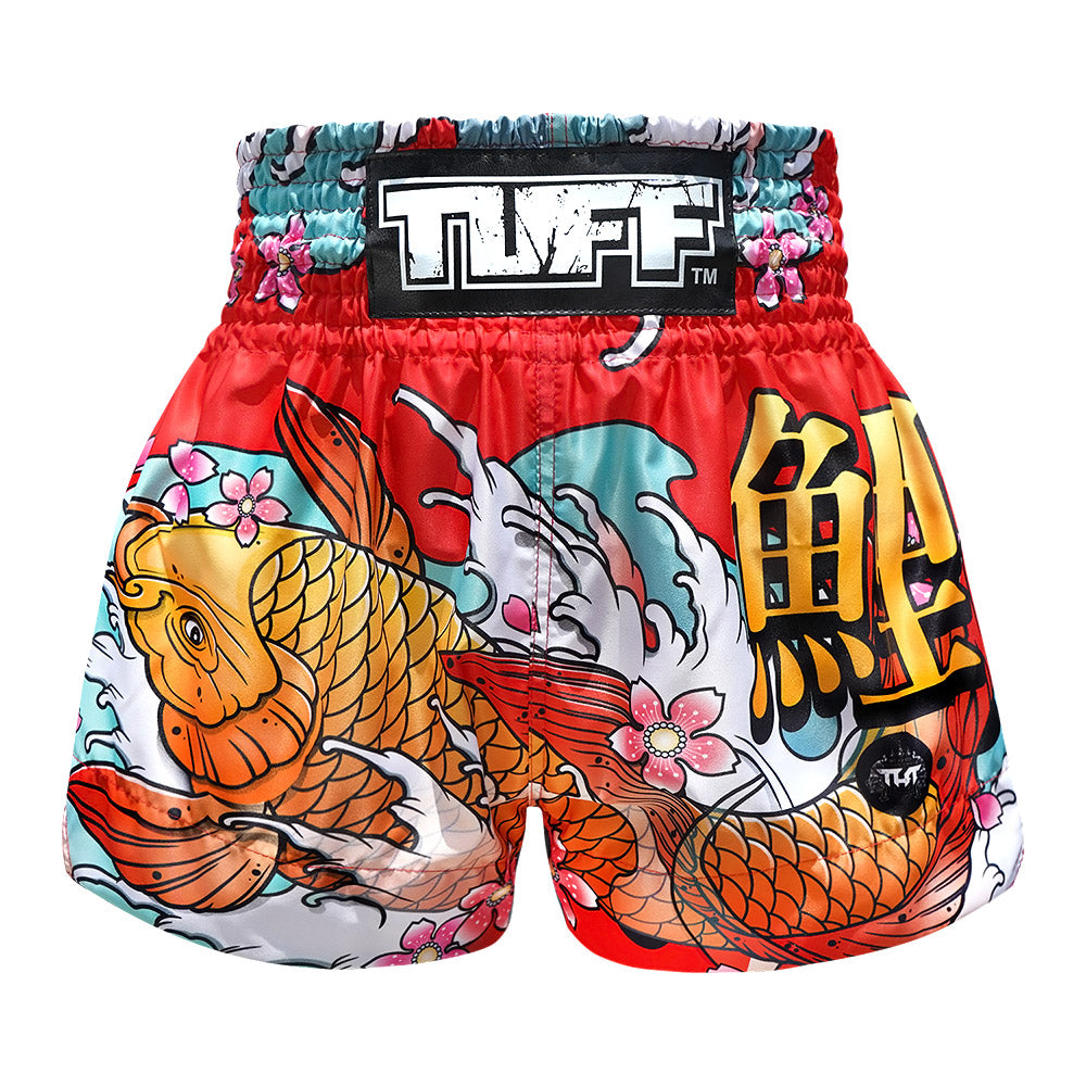 TUFF Muay Thai Shorts Boxing Trunks Traditional Style (TUF-MS637-RED) XXL
