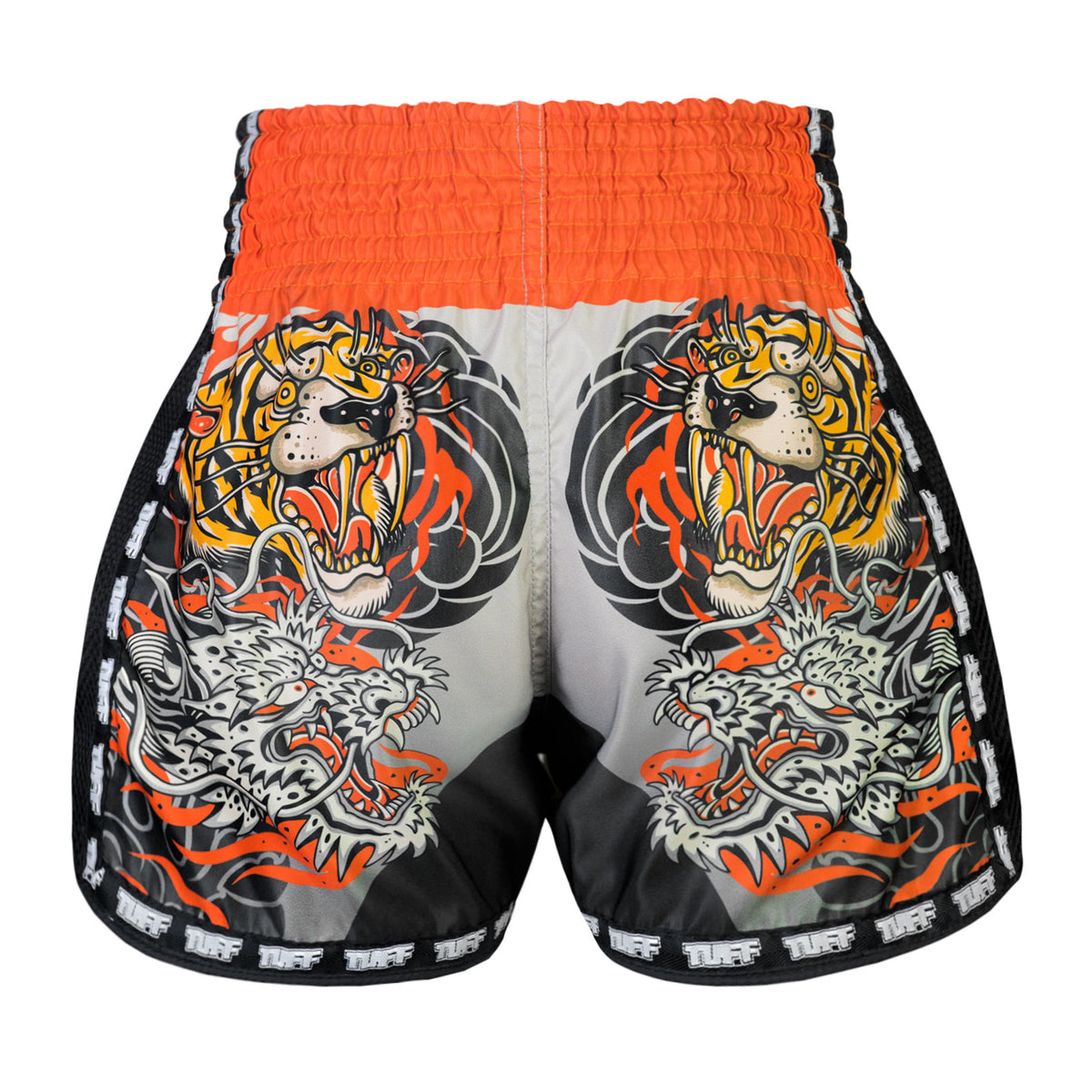 Short De Muay Thai Rétro TUFF - Coupe Slim, Microfibre, Broderie Main - Unisexe Pour Boxe Et Arts Martiaux