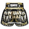 TUFF Muay Thai Boxing Shorts New Retro Style "Golden Gladiator in Black"