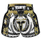 TUFF Muay Thai Boxing Shorts New Retro Style "Golden Gladiator in White"