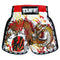 TUFF Muay Thai Boxing Shorts New Retro Style "White Chinese Dragon"