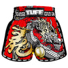 TUFF Muay Thai Boxing Shorts New Retro Style "Red Chinese Dragon"