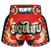 TUFF Muay Thai Boxing Shorts New Retro Style Thai "Kanok Yantra in Burgundy"