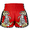 TUFF Muay Thai Boxing Shorts New Retro Style "Red Twin Tiger With Gold Text"