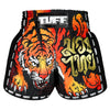 TUFF Muay Thai Boxing Shorts New Retro Style "Black Furious Tiger"