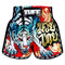 TUFF Muay Thai Boxing Shorts New Retro Style "Red Furious Tiger"