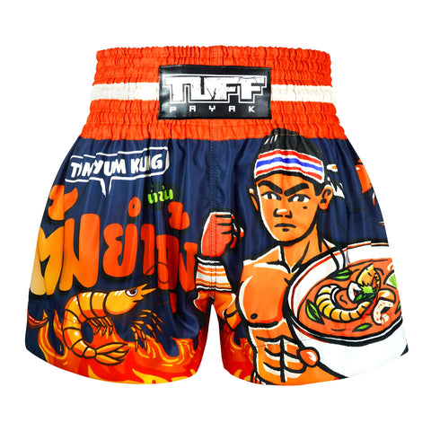 TUFFPAYAK Muay Thai Shorts Boxing Trunks Traditional Style (TPY-MS002-NVB)
