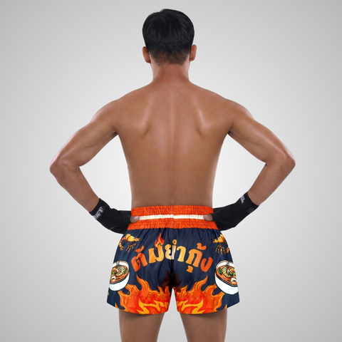 TUFFPAYAK Muay Thai Shorts Boxing Trunks Traditional Style (TPY-MS002-NVB)