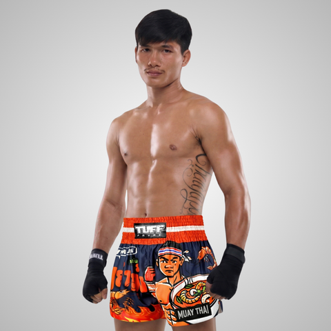 TUFFPAYAK Muay Thai Shorts Boxing Trunks Traditional Style (TPY-MS002-NVB)
