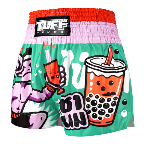 TUFFPAYAK Muay Thai Shorts Boxing Trunks Traditional Style (TPY-MS003-GRN)