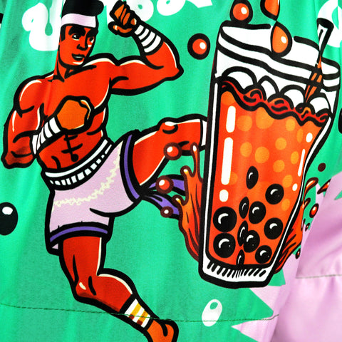 TUFFPAYAK Muay Thai Shorts Boxing Trunks Traditional Style (TPY-MS003-GRN)