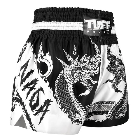TUFFPAYAK Muay Thai Shorts Boxing Trunks Traditional Style (TPY-MS005-BLK)