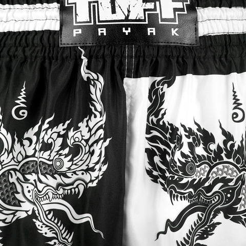 TUFFPAYAK Muay Thai Shorts Boxing Trunks Traditional Style (TPY-MS005-BLK)