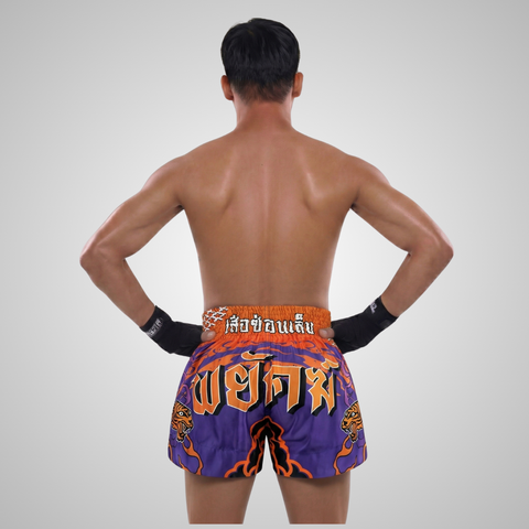 TUFFPAYAK Muay Thai Shorts Boxing Trunks Traditional Style (TPY-MS008-PUR)