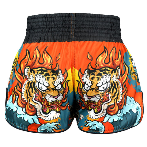 TUFFPAYAK Muay Thai Shorts Boxing Trunks Retro Style (TPY-RMS005-ORG)