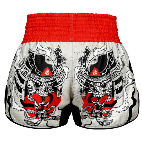 TUFFPAYAK Muay Thai Shorts Boxing Trunks Retro Style (TPY-RMS006-GRY)
