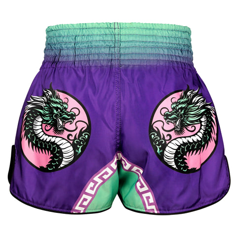TUFFPAYAK Muay Thai Shorts Boxing Trunks Retro Style (TPY-RMS012-PUR)