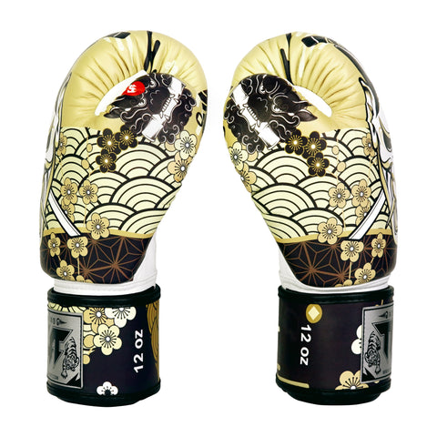 TUFF Muay Thai Boxing White Oni Gloves