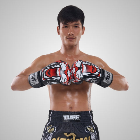 TUFF Muay Thai Boxing Black Tiger Gloves
