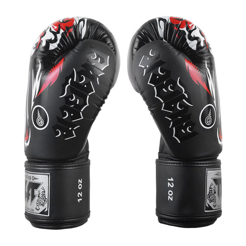 TUFF Muay Thai Boxing Black Tiger Gloves