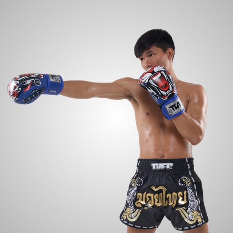 TUFF Muay Thai Boxing ฺBlue Tiger Gloves