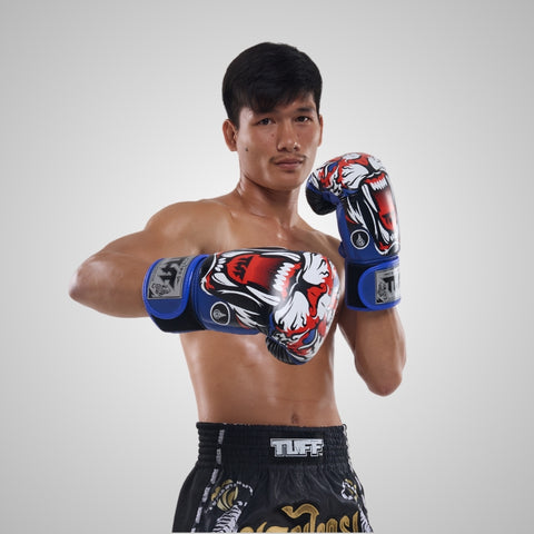 TUFF Muay Thai Boxing ฺBlue Tiger Gloves