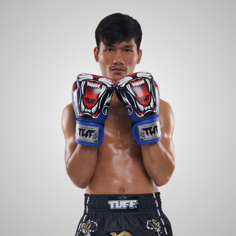 TUFF Muay Thai Boxing ฺBlue Tiger Gloves