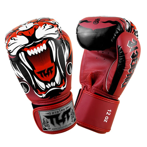 TUFF Muay Thai Boxing Red Tiger Gloves