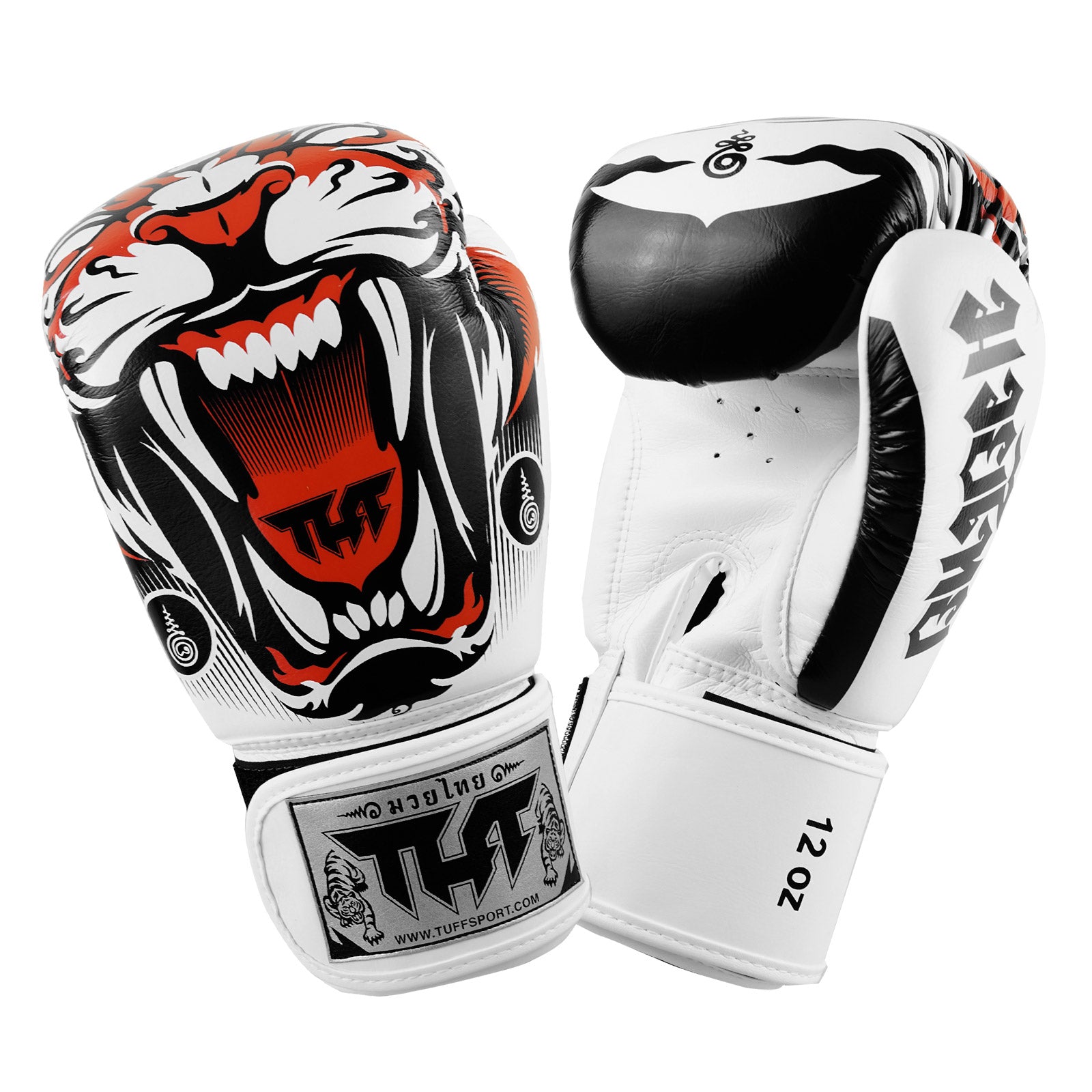 handschuhe tiger TUFF Muay Thai Boxing White Tiger Gloves 10OZ