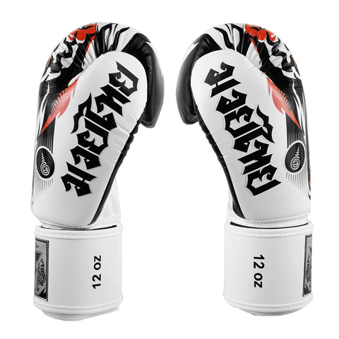 TUFF Muay Thai Boxing White Tiger Gloves