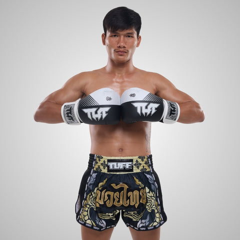 TUFF Muay Thai Boxing Black Gloves