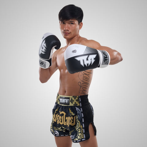 TUFF Muay Thai Boxing Black Gloves