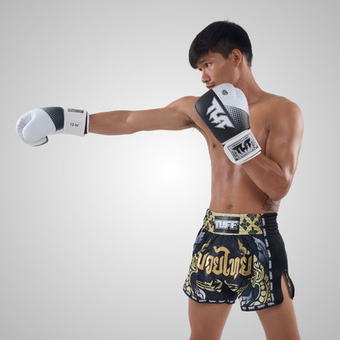 TUFF Muay Thai Boxing Black Gloves