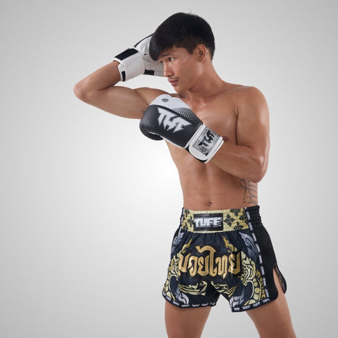 TUFF Muay Thai Boxing Black Gloves