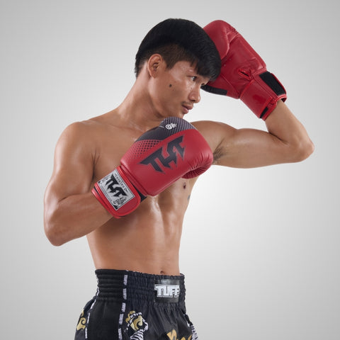 TUFF Muay Thai Boxing Red Gloves