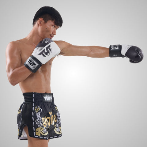 TUFF Muay Thai Boxing White Gloves