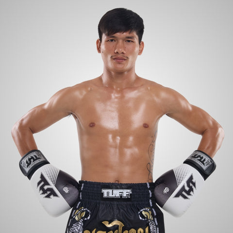 TUFF Muay Thai Boxing White Gloves