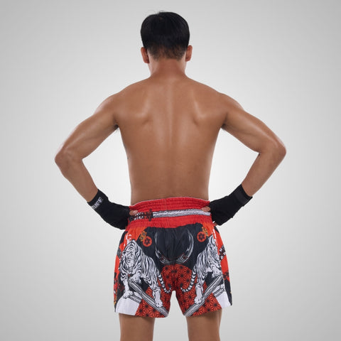 TUFF Muay Thai Shorts Boxing Trunks Traditional Style (TUF-MS660-BLK)