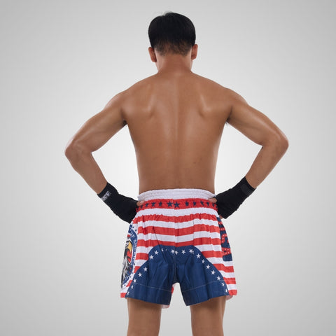 TUFF Muay Thai Shorts Boxing Trunks Traditional Style (TUF-MS662-NVB)
