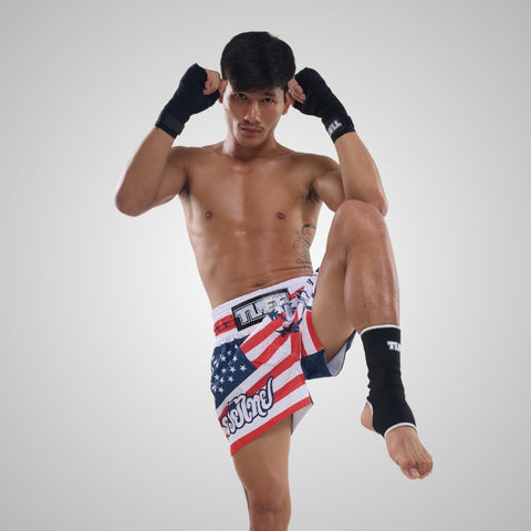 TUFF Muay Thai Shorts Boxing Trunks Traditional Style (TUF-MS662-NVB)