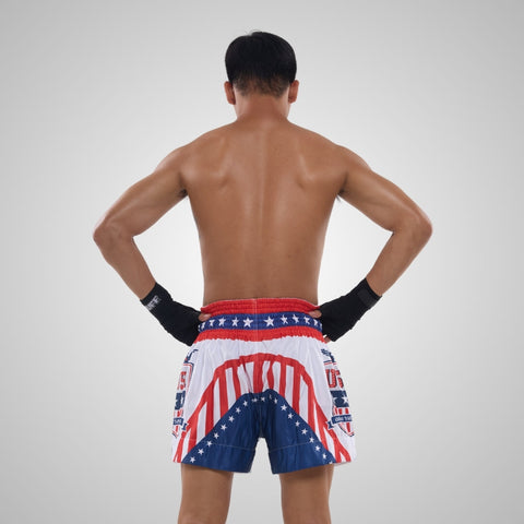 TUFF Muay Thai Shorts Boxing Trunks Traditional Style (TUF-MS663-WHT)